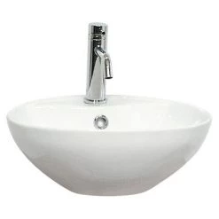 Miller New York Wall Hung Countertop Basin Unit - White - 400mm inc. Basin -Countertop Vanity Units Sales 174W1 LN 460