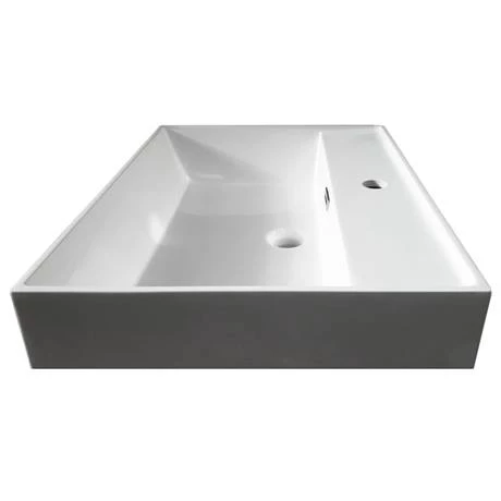 Arezzo Countertop Basin Unit - Gloss White with Black Frame - 1000mm inc. Basin 4 Arezzo Countertop Basin Unit - Gloss White with Black Frame - 1000mm inc. Basin - Image 2
