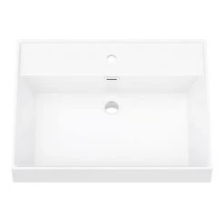 Arezzo Countertop Basin Unit - Gloss White with Black Frame - 800mm inc. Basin -Countertop Vanity Units Sales AZ8WB2D d3 460
