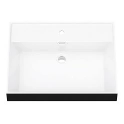 Arezzo Countertop Basin Unit - Gloss White with Black Frame - 800mm inc. Gloss Black Basin -Countertop Vanity Units Sales AZ8WB2DBLK d2 460