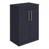 Arezzo Floor Standing Countertop Vanity Unit - Matt Blue - 600mm with Brushed Brass Handles -Countertop Vanity Units Sales AZB6FSWBB np