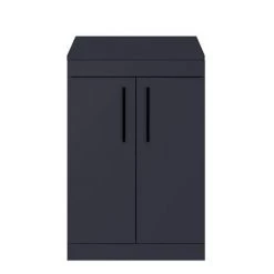 Arezzo Floor Standing Countertop Vanity Unit - Matt Blue - 600mm with Matt Black Handles -Countertop Vanity Units Sales AZB6FSWBK nd1 460