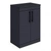 Arezzo Floor Standing Countertop Vanity Unit - Matt Blue - 600mm with Industrial Style Matt Black Handles -Countertop Vanity Units Sales AZB6FSWMBIS p