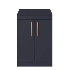 Arezzo Floor Standing Countertop Vanity Unit - Matt Blue - 600mm with Rose Gold Handles -Countertop Vanity Units Sales AZB6FSWRG d3 460