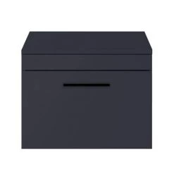 Arezzo Wall Hung Countertop Vanity Unit - Matt Blue - 600mm with Matt Black Handle -Countertop Vanity Units Sales AZB6WHWBK d3 460