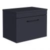 Arezzo Wall Hung Countertop Vanity Unit - Matt Blue - 600mm with Matt Black Handle -Countertop Vanity Units Sales AZB6WHWBK p1