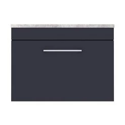 Arezzo Wall Hung Countertop Vanity Unit - Matt Blue - 600mm with Grey Worktop & Chrome Handle -Countertop Vanity Units Sales AZB6WHWCHG d5 460