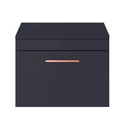 Arezzo Wall Hung Countertop Vanity Unit - Matt Blue - 600mm with Rose Gold Handle -Countertop Vanity Units Sales AZB6WHWRG nd2 460