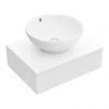 Arezzo Floating Basin Shelf with Drawer - Matt White - 600mm inc. Round Basin 2 Arezzo Floating Basin Shelf with Drawer - Matt White - 600mm inc. Round Basin -Countertop Vanity Units Sales AZCTWHT6B4 p