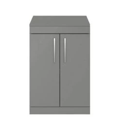 Arezzo Floor Standing Countertop Vanity Unit - Matt Grey - 600mm with Chrome Handles -Countertop Vanity Units Sales AZG6FSWCH d3 460