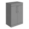 Arezzo Floor Standing Countertop Vanity Unit - Matt Grey - 600mm with Chrome Handles -Countertop Vanity Units Sales AZG6FSWCH prod
