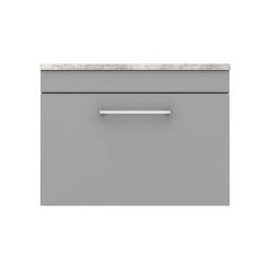 Arezzo Wall Hung Countertop Vanity Unit - Matt Grey - 600mm with Bellato Grey Worktop & Chrome Handle -Countertop Vanity Units Sales AZG6WHWCHG d6 460