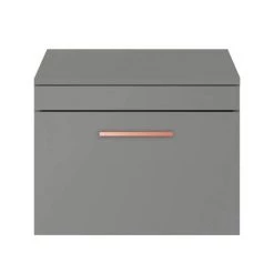 Arezzo Wall Hung Countertop Vanity Unit - Matt Grey - 600mm with Rose Gold Handle 8 Arezzo Wall Hung Countertop Vanity Unit - Matt Grey - 600mm with Rose Gold Handle -Countertop Vanity Units Sales AZG6WHWRG d2 460