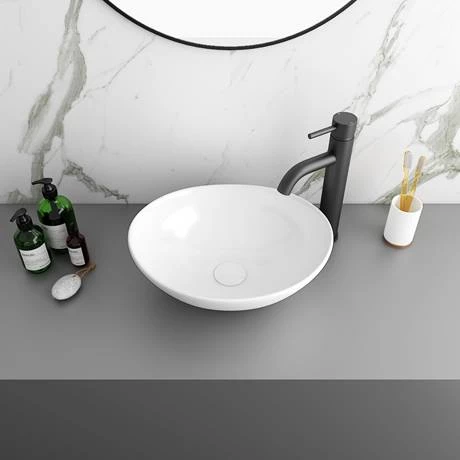 Arezzo Countertop Basin Unit - Grey with Black Handles - 600mm inc. Basin 7 Arezzo Countertop Basin Unit - Grey with Black Handles - 600mm inc. Basin - Image 5