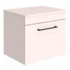 Arezzo Wall Hung Countertop Vanity Unit - Matt Pink - 500mm with Matt Black Handle -Countertop Vanity Units Sales AZP5WHWBK p