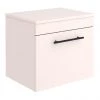 Arezzo Wall Hung Countertop Vanity Unit - Matt Pink - 500mm with Industrial Style Black Handle -Countertop Vanity Units Sales AZP5WHWBKIS p