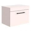 Arezzo Wall Hung Countertop Vanity Unit - Matt Pink - 600mm with Industrial Style Black Handle -Countertop Vanity Units Sales AZP6WHWBKIS p