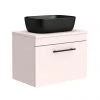 Arezzo Wall Hung Countertop Basin Unit - Pink with Industrial Style Black Handle - 600mm inc. Black Basin 2 Arezzo Wall Hung Countertop Basin Unit - Pink with Industrial Style Black Handle - 600mm inc. Black Basin -Countertop Vanity Units Sales AZP6WHWBKISB465 n p