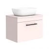 Arezzo Wall Hung Countertop Basin Unit - Pink with Industrial Style Black Handle - 600mm inc. White Basin 1 Arezzo Wall Hung Countertop Basin Unit - Pink with Industrial Style Black Handle - 600mm inc. White Basin -Countertop Vanity Units Sales AZP6WHWBKISW465 n p