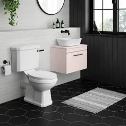 Arezzo Wall Hung Countertop Basin Unit - Pink with Industrial Style Black Handle - 600mm inc. White Basin 11 Arezzo Wall Hung Countertop Basin Unit - Pink with Industrial Style Black Handle - 600mm inc. White Basin -Countertop Vanity Units Sales AZP6WHWBKISW465 d4 460