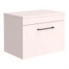 Arezzo Wall Hung Countertop Vanity Unit - Matt Pink - 600mm with Matt Black Handle -Countertop Vanity Units Sales AZP6WHWBK p