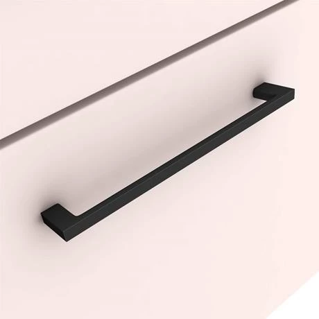 Arezzo Wall Hung Countertop Vanity Unit - Matt Pink - 600mm with Grey Worktop & Matt Black Handle 4 Arezzo Wall Hung Countertop Vanity Unit - Matt Pink - 600mm with Grey Worktop & Matt Black Handle - Image 2