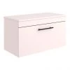 Arezzo Wall Hung Countertop Vanity Unit - Matt Pink - 800mm with Industrial Style Black Handle -Countertop Vanity Units Sales AZP8WHWBKIS p