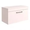 Arezzo Wall Hung Countertop Vanity Unit - Matt Pink - 800mm with Matt Black Handle -Countertop Vanity Units Sales AZP8WHWBK p