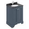 Bayswater Stiffkey Blue 600mm 2 Door Vanity Unit & 1TH Black Marble Basin Top -Countertop Vanity Units Sales BAYF102 BAYC221 P