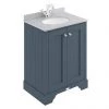 Bayswater Stiffkey Blue 600mm 2 Door Vanity Unit & 1TH Grey Marble Basin Top -Countertop Vanity Units Sales BAYF102 BAYC223 P