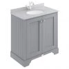 Bayswater Plummett Grey 800mm 2 Door Vanity Unit & 1TH Grey Marble Basin Top -Countertop Vanity Units Sales BAYF104 BAYC229 P