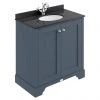 Bayswater Stiffkey Blue 800mm 2 Door Vanity Unit & 1TH Black Marble Basin Top -Countertop Vanity Units Sales BAYF105 BAYC227 P