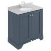 Bayswater Stiffkey Blue 800mm 2 Door Vanity Unit & 1TH Grey Marble Basin Top -Countertop Vanity Units Sales BAYF105 BAYC229 P