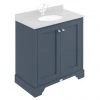 Bayswater Stiffkey Blue 800mm 2 Door Basin Cabinet Only -Countertop Vanity Units Sales BAYF105 P