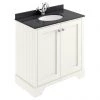 Bayswater Pointing White 800mm 2 Door Vanity Unit & 1TH Black Marble Basin Top -Countertop Vanity Units Sales BAYF106 BAYC227 P