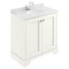 Bayswater Pointing White 800mm 2 Door Vanity Unit & 1TH White Marble Basin Top
