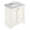 Bayswater Pointing White 800mm 2 Door Vanity Unit & 1TH Grey Marble Basin Top -Countertop Vanity Units Sales BAYF106 BAYC229 P