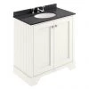 Bayswater Pointing White 800mm 2 Door Vanity Unit & 3TH Black Marble Basin Top -Countertop Vanity Units Sales BAYF106 BAYC230 P