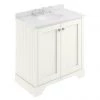 Bayswater Pointing White 800mm 2 Door Vanity Unit & 3TH White Marble Basin Top -Countertop Vanity Units Sales BAYF106 BAYC231 P