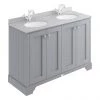 Bayswater Plummett Grey 1200mm 4 Door Vanity Unit & 1TH Grey Marble Double Bowl Basin Top -Countertop Vanity Units Sales BAYF107 BAYC235 P