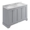 Bayswater Plummett Grey 1200mm 4 Door Vanity Unit & 3TH Grey Marble Double Bowl Basin Top -Countertop Vanity Units Sales BAYF107 BAYC238 P
