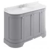 Bayswater Plummett Grey Curved 1200mm 4-Door Vanity Unit & 3TH White Marble Single Bowl Basin Top -Countertop Vanity Units Sales BAYF164 BAYC243 p