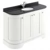 Bayswater Pointing White Curved 1200mm 4-Door Vanity Unit & 1TH Black Marble Single Bowl Basin Top -Countertop Vanity Units Sales BAYF166 BAYC239 P