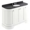 Bayswater Pointing White Curved 1200mm 4-Door Vanity Unit & 3TH Black Marble Single Bowl Basin Top -Countertop Vanity Units Sales BAYF166 BAYC242 np