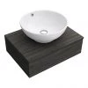 Brooklyn Floating Basin Shelf with Drawer - Black - 600mm incl. Round Basin -Countertop Vanity Units Sales BCTB6B4 n p