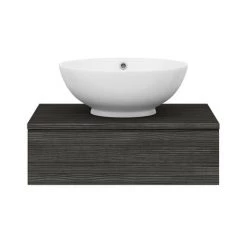 Brooklyn Floating Basin Shelf with Drawer - Black - 600mm incl. Round Basin 13 Brooklyn Floating Basin Shelf with Drawer - Black - 600mm incl. Round Basin -Countertop Vanity Units Sales BCTB6B4 d5 460