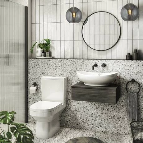 Brooklyn Floating Basin Shelf with Drawer - Black - 600mm incl. Oval Basin 7 Brooklyn Floating Basin Shelf with Drawer - Black - 600mm incl. Oval Basin - Image 5