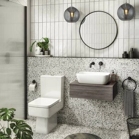 Brooklyn Floating Basin Shelf with Drawer - Grey Avola - 600mm inc. Curved Rectangular Basin 8 Brooklyn Floating Basin Shelf with Drawer - Grey Avola - 600mm inc. Curved Rectangular Basin - Image 6