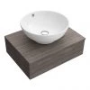 Brooklyn Floating Basin Shelf with Drawer - Grey Avola - 600mm inc. Round Basin -Countertop Vanity Units Sales BCTGA6B4 p