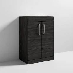 Brooklyn Floor Standing Countertop Vanity Unit - Black - 605mm with Chrome Handles -Countertop Vanity Units Sales BFS6WTB d4 460